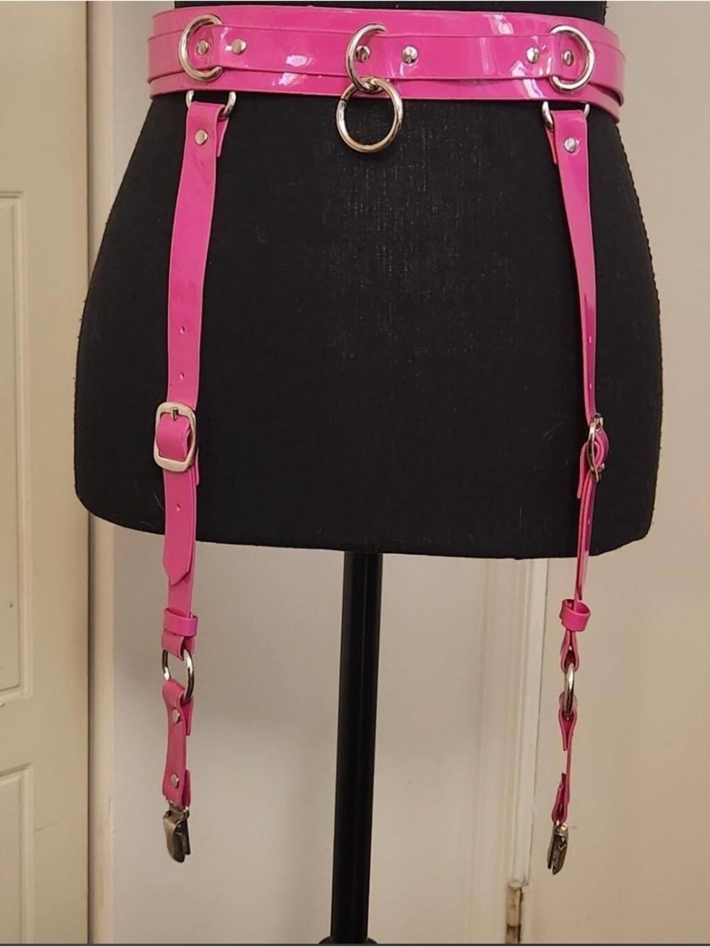 Pink Patent Harness Belt